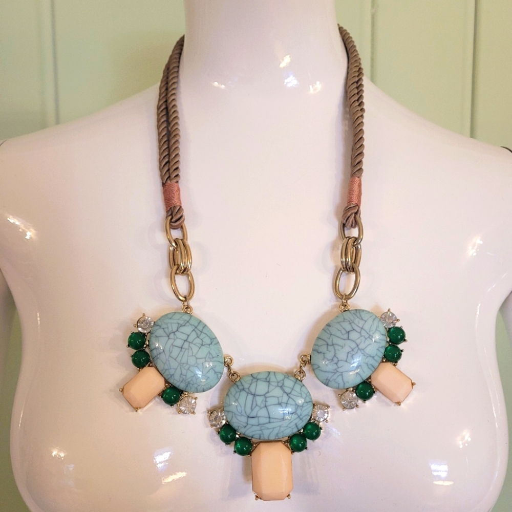 Anthropologie turquoise statement necklace